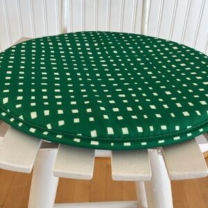 Chair Pads Kelly Green and White Checked Set of 4